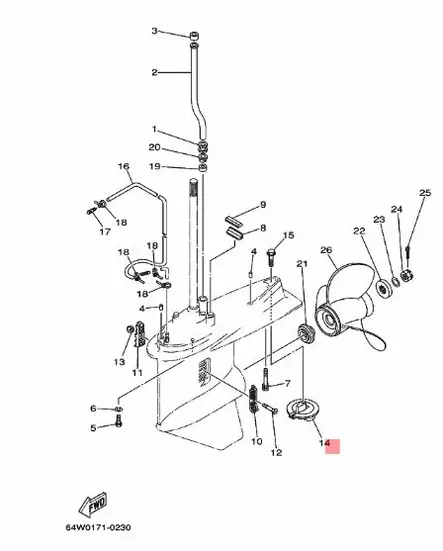 Eväsinkki TAB-TRIM Yamaha 100A-130B F100A-F130B - Yamaha sinkkianodit - 6132 - 2