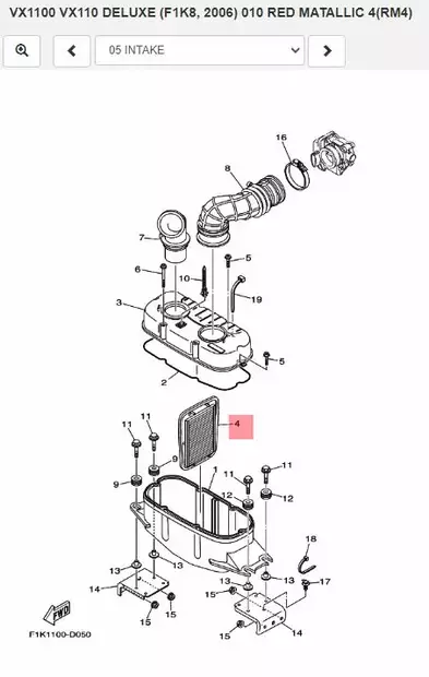 Ilmansuodatin/Element Air Cleaner Yamaha Vesijetti VX1100 - Yamaha Moto - 20212 - 2