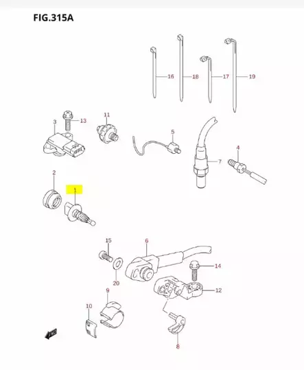 Imuilman Lämpötila-anturi/Inlet Air Temp Sensor Suzuki DF9.9-DF350 - Suzuki osat perämoottorille - 43752 - 2