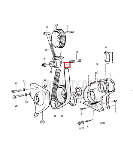 Jakohihna/Belt Volvo Penta B21, B23, B25 AQ120B-AQ151C (463377) - Sisäperämoottorin osat - 51062 - 1