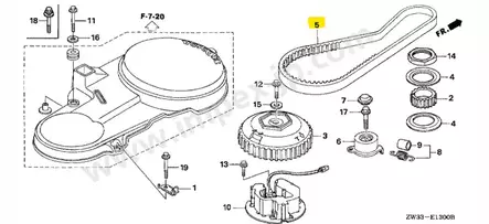Jakohihna/Timing Belt Honda BF35/40/45/50A 40/50D - Honda osat perämoottoreille - 50342 - 1