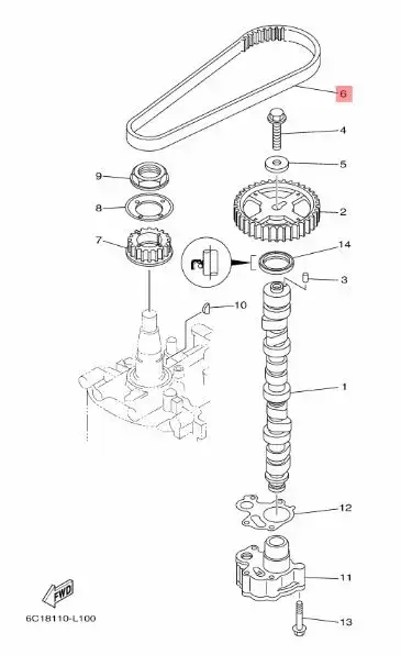 Jakohihna V-Belt Yamaha F25D F30B F40D-F - Varaosat ja lisävarusteet - 18792 - 2
