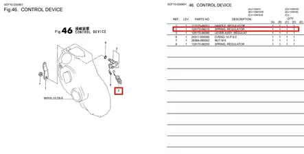 Jousi/Spring Regulator Control Device Yanmar 1GM10 - Yanmar moottorin alkuperäisosat - 52512 - 1