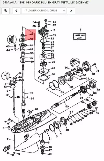 Kansi/Cover Oil Seal Yamaha (Lower Casing & Drive) - Yamaha muut - 31402 - 2