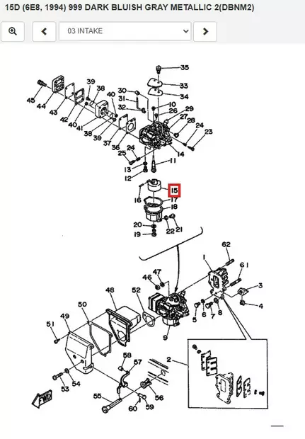 Koho Kaasariin/Float Yamaha 4AC 4AS 5C 5CS E8D 9.9D 15D - Varaosat ja lisävarusteet - 52582 - 1