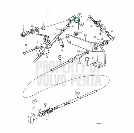 Kuutio Hallintakaapeli/Cube Volvo Penta - Sisäperämoottorin osat - 26802 - 2