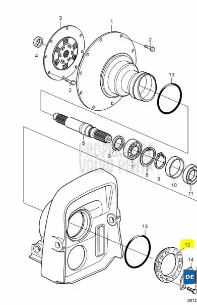 Laippa/Kiristysrengas/Clamping Ring Volvo Penta 290 DP DPH DPR SP-A - Sisäperämoottorin osat - 14912 - 2
