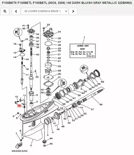 Letkuliitin/Nipple Hose Yamaha (Lower Casing & Drive) - Yamaha muut - 26902 - 2