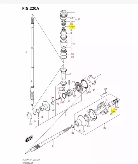 Lukkorengas/Circlip Transmission Suzuki - Suzuki osat perämoottorille - 42922 - 2
