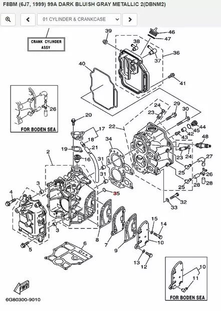 O-Rengas Cylinder & Crankcase/O-Ring Yamaha F8A/B F9.9A/B - Yamaha muut - 7252 - 2