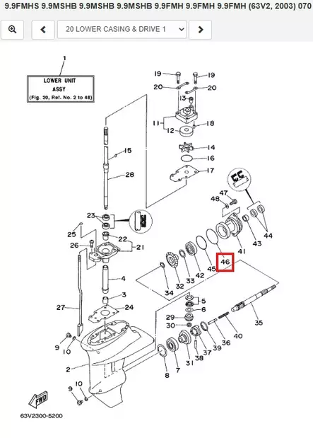 O-Rengas Laakeripukki/O-Ring (6J8) Yamaha 9.9-30hv 2-T - Yamaha varaosat - 52672 - 1