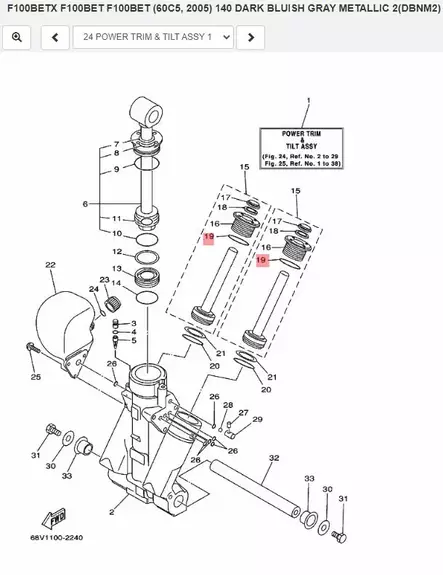 O-Rengas/O-Ring Power Trim & Tilt Assy Yamaha - Yamaha muut - 38832 - 2