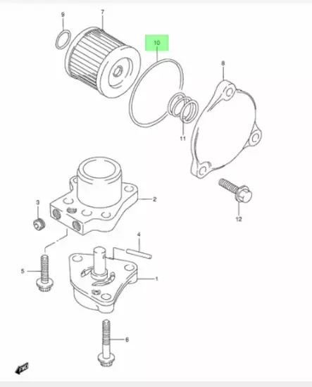 Öljynsuodattimen o-rengas / O-ring, oil - Suzuki osat perämoottorille - 37492 - 1