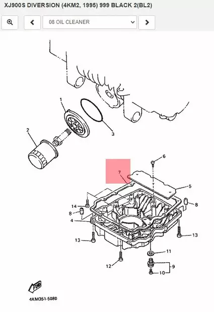 Öljypohjan Tiiviste/Gasket Strainer Cover Yamaha Moto XJ900 XJ750 XJ650 - Yamaha Moto - 21782 - 2