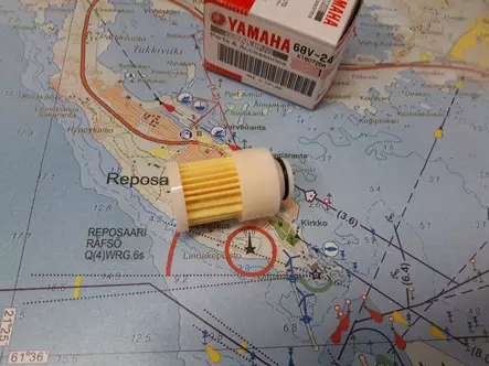 Polttoainesuodatin Elementti Yamaha F40-F115 - Yamaha suodattimet - 13412 - 1