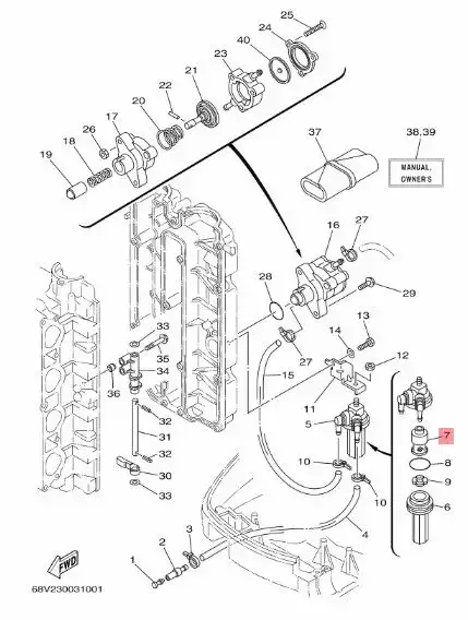 Polttoainesuodatin Elementti Yamaha F40-F115 - Yamaha suodattimet - 13412 - 2