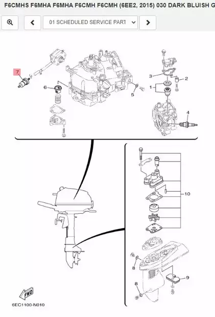 Polttoainesuodatin/Strainer 1 Yamaha F4B F5A F6C - Yamaha suodattimet - 29522 - 2