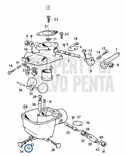 SUUTIN/NOZZLE JET Volvo MB10A Carburetor - Sisäperämoottorin osat - 6582 - 1