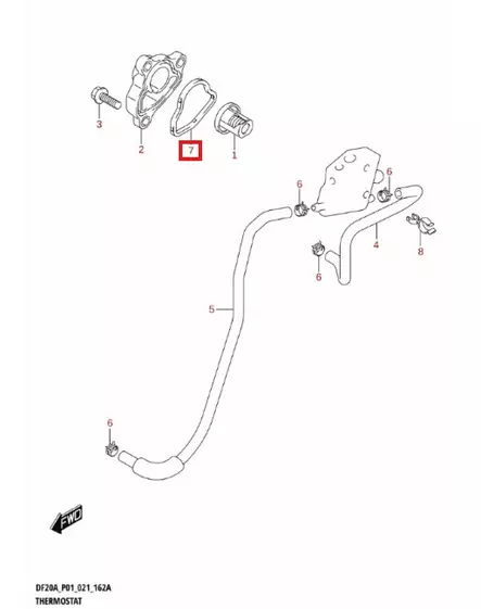 Termostaattikotelon Tiiviste/Seal Thermostat Cover Suzuki DF9.9-DF20 - Suzuki osat perämoottorille - 50822 - 2