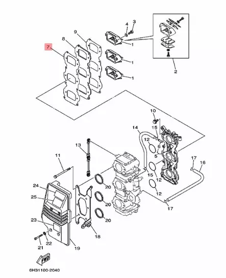 Tiiviste/Gasket Valve Seat (Intake) Yamaha 50G/60F/70B - Yamaha muut - 14512 - 2