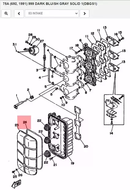 Tiiviste Ilmansuodatin/Gasket Air Cleaner Yamaha 75A 85A - Yamaha muut - 40262 - 2