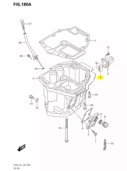 Tiiviste Pakoputki/Gasket Exhaust Tube Suzuki DF70A-DF100B - Suzuki osat perämoottorille - 42982 - 2