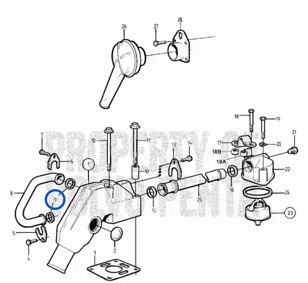 Tiiviste Vesiputki/Sealing Ring Volvo Pe - Sisäperämoottorin osat - 5442 - 2