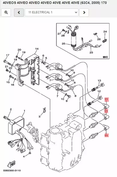 Tulpan Hattu/Spark Plug Cap Assembly Yamaha 2-130hv 2-Tahti - Yamaha muut - 6172 - 2