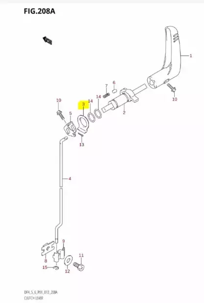 Vaihdeakselin Pidike/Spacer Clutch Shaft Suzuki DF4 DF5 DF6 - Suzuki osat perämoottorille - 42882 - 2