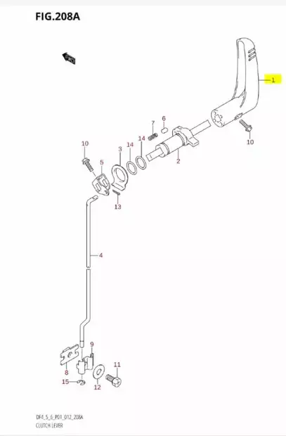 Vaihdekahva/Lever Clutch Suzuki DF4 DF5 - Suzuki osat perämoottorille - 40332 - 2