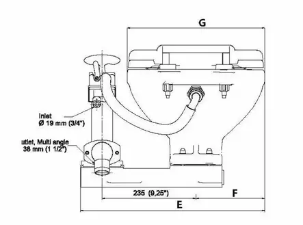 WC-Istuin Talamex iso kulho/Toilet Large Turn2lock - Käymälät ja septipumput veneisiin - 43082 - 2