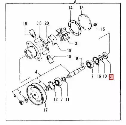 Yanmar Vesipumpun stefa Oil Seal TC13X28X7 - Yanmar moottorin alkuperäisosat - 34412 - 2