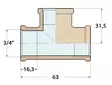 T-LIITIN 3/4' PRONSSI - Veneen LVI - M9515015302 - 3