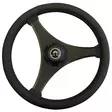 NAHKAINEN OHJAUSPYÖRÄ MUSTA/MUSTA/HIILIK - Veneen ohjaus ja hallinta - M9513002102 - 1