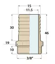 LETKULIITIN 3/8'x15MM PRONSSI - Veneen LVI - M9515015002 - 3