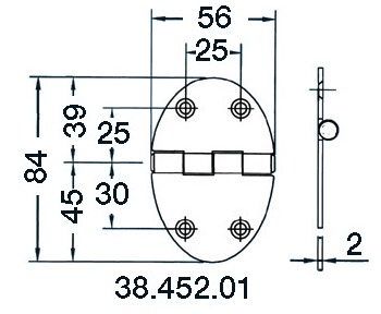 Sarana 84x56mm 2mm - Saranat veneisiin - D124722 - 1