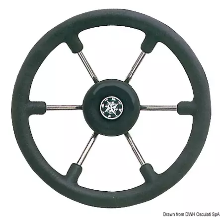 Osculati SS steering wheel black 340 mm - Ohjaustarvikkeet - D404603 - 1