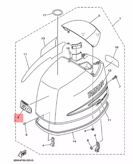 Tarra Yamaha 60hv/Graphic Front Top Cowling - Yamaha muut - 11743 - 2