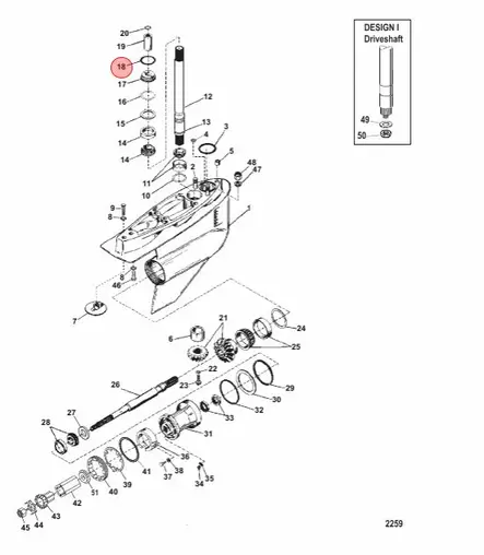 O-Rengas/O-Ring Gear Housing Bravo I-III Bravo X I-III - Mercury/Mercruiser osat - 41183 - 2