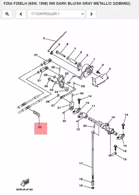 Pidin Kaukosäätökaapeli/Clamp Cable Yamaha - Yamaha muut - 6223 - 2