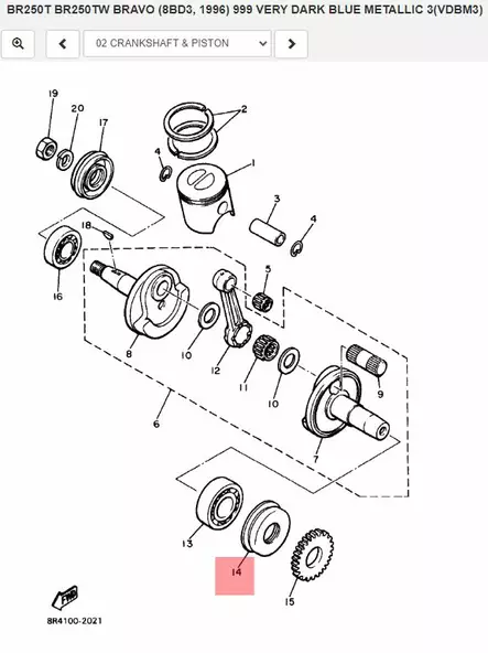 Stefa/Oil Seal Kampiakseli (8V7) Yamaha Kelkka BR250 - Yamaha Moto - 21273 - 2