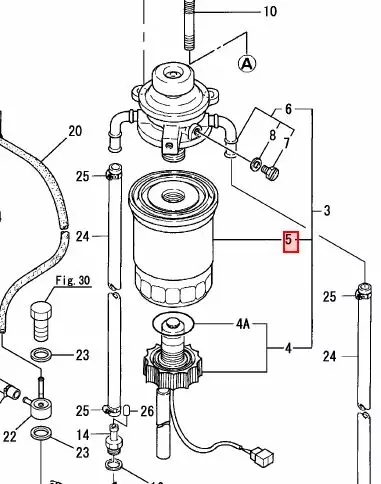 Yanmar Fuel Filter Polttoainesuodatin 4J3-TE/-4JH4-TE - Yanmar moottorin alkuperäisosat - 33703 - 2