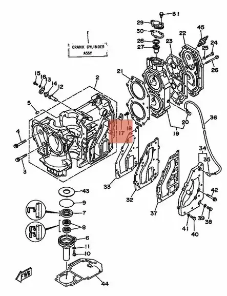 Anodi Yamaha lohkoon 20C 25B 25D 25V 30A-H - Yamaha sinkkianodit - 37473 - 2