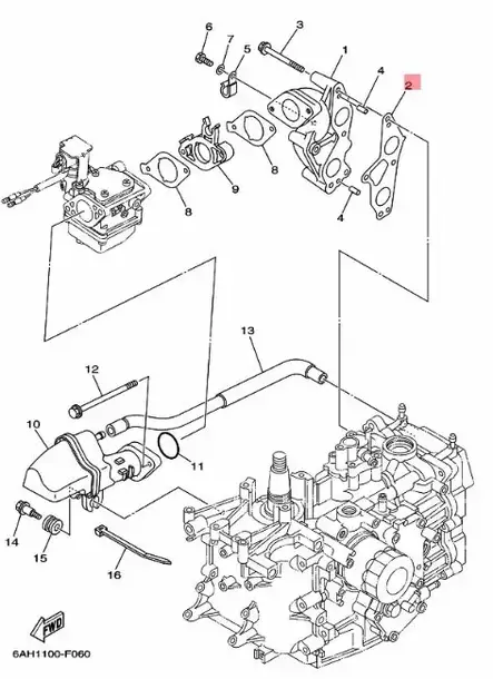 Imusarjan Tiiviste/Gasket Manifold 1 F15C/F20B/F20C Yamaha - Yamaha muut - 36863 - 2