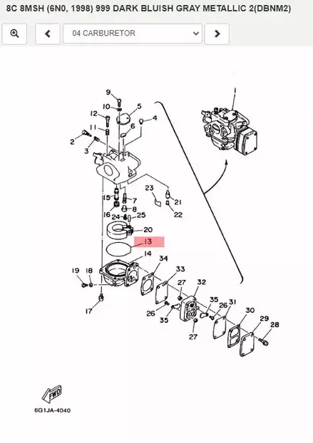 Kohokammion Tiiviste/Gasket Float Chamber Yamaha - Yamaha muut - 18343 - 2