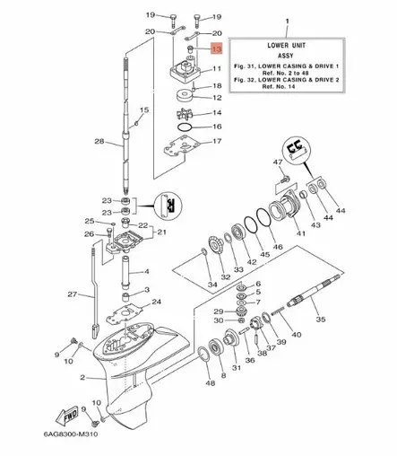 Kumitiiviste Vesiputki/Damper Water Seal Yamaha - Yamaha muut - 27403 - 2