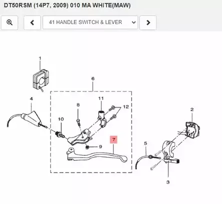 Kytkinkahva/Lever 1 Yamaha Moto DT50R DTRSM - Yamaha Moto - 18303 - 2