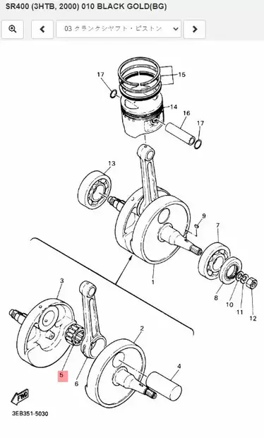 Laakeri/Bearing Yamaha Moto SR400 SRX400 SR500 XT500 - Yamaha Moto - 32133 - 2