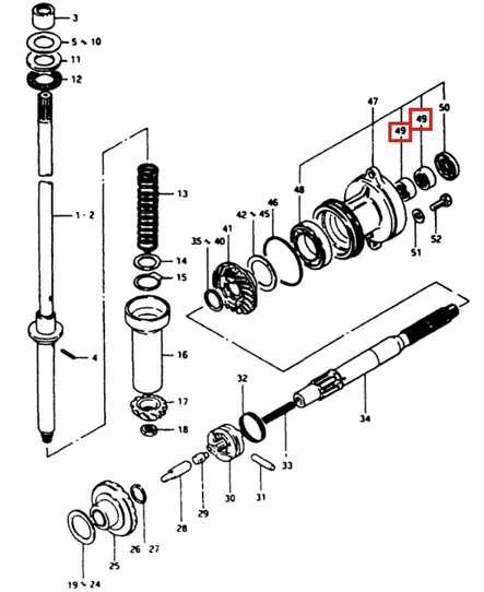 Laakeri/Roller Bearing Suzuki (22.2X28.5X19) DT35-DT65 DF40-DF60 - Suzuki osat perämoottorille - 50853 - 2