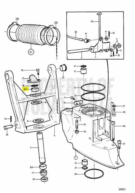 Laakeriholkki/Bearing Bushing Volvo Penta (Intermediate Housing) - Sisäperämoottorin osat - 30283 - 2